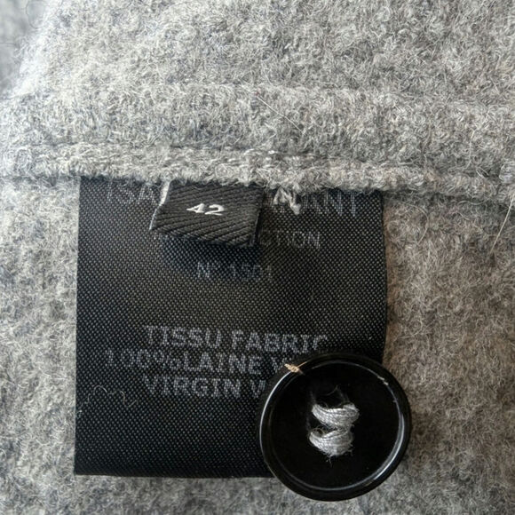 Isabel Marant Gray Wool Shacket Button-Up Shirt Quiet Luxury Designer Size 10 - Picture 9 of 10
